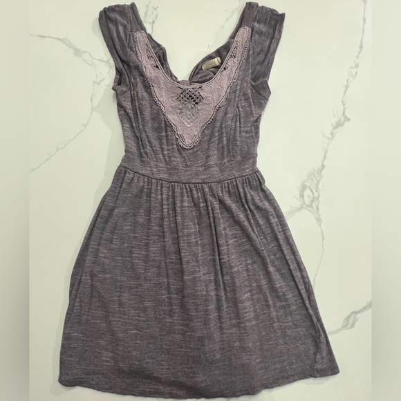 Pins & Needles Dresses Pins And Needles Purple Front Lace Open Back